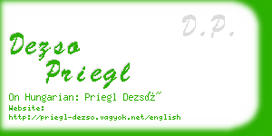 dezso priegl business card